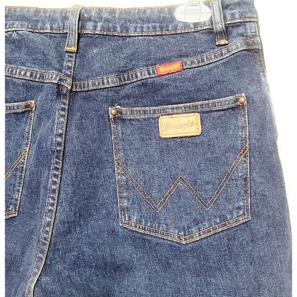 Vintage Wrangler Straight Leg Jeans Womens Size 11/12x32 High Rise Dark Wash - Picture 3 of 8